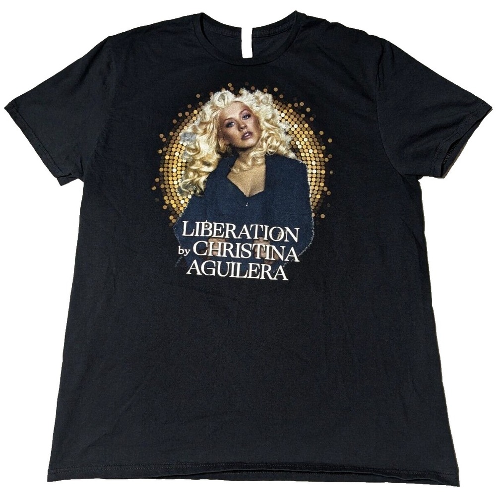 LIBERATION BY CHRISTINA AGUILERA 2018 TOUR Men XL Black Cotton Double-Sided Tee